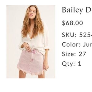 Bailey pink Denim Skirt
